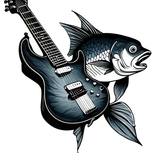 Christ Fish Guitar Merging