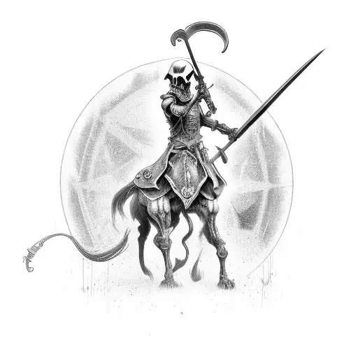 Reaper With A Scythe On A Horse
