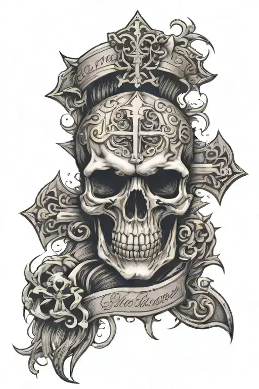 Skull And Cross Surrounded