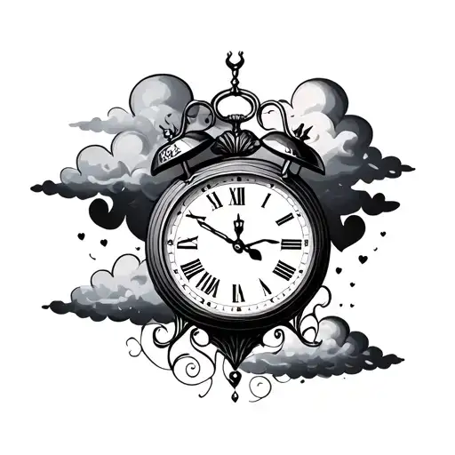 Clock Clouds Love Family