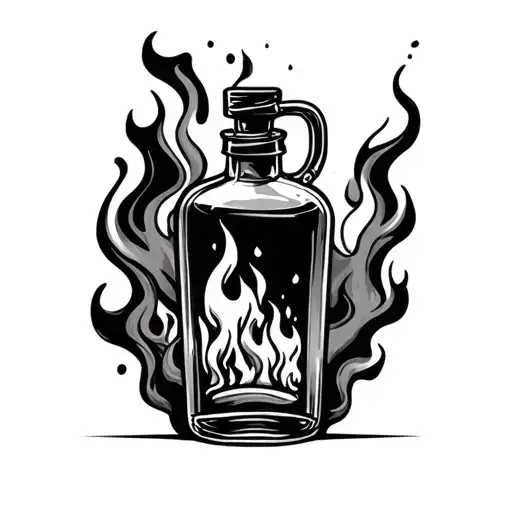 Paraffin Bottle On Fire