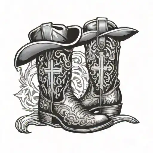 Baseball Jesus Cross Cowboy Boot