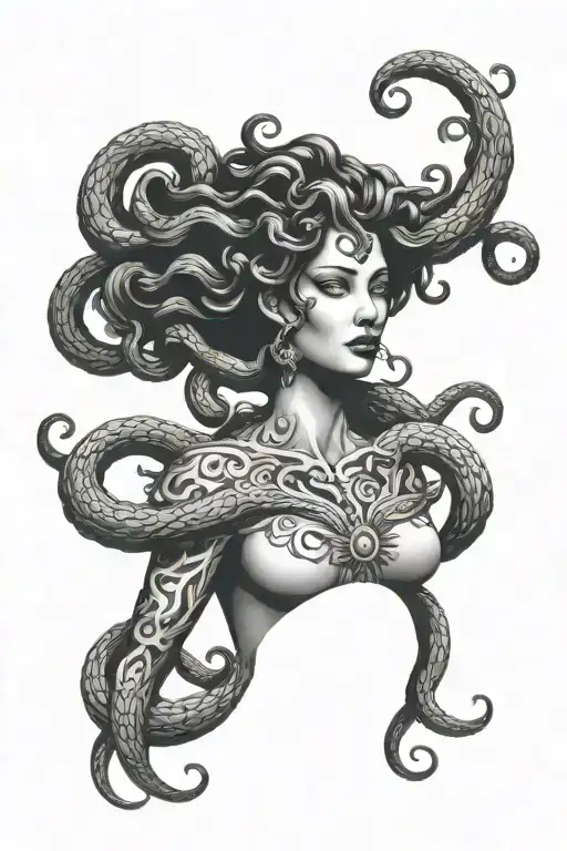 Medusa With Torso Silloette Based