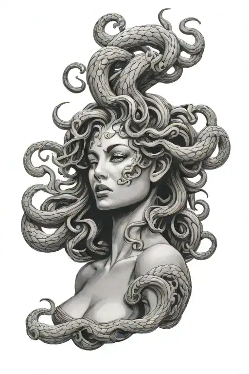 Medusa With Torso Side Profile
