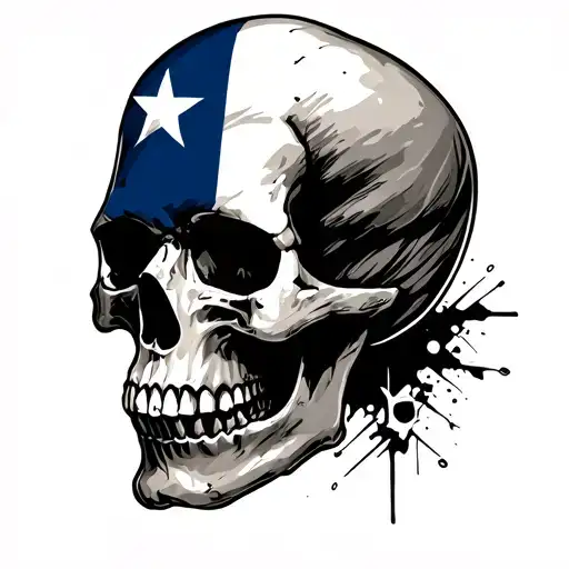 Skull With Texas Flag