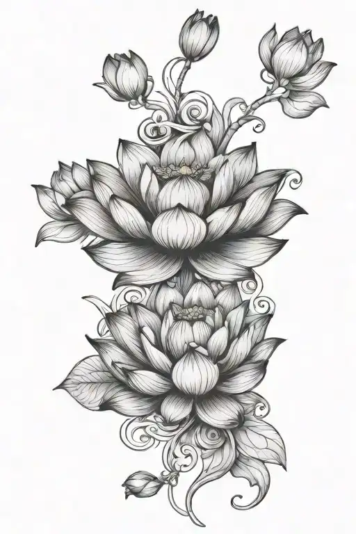 Lotus And Three Children Holding Hands