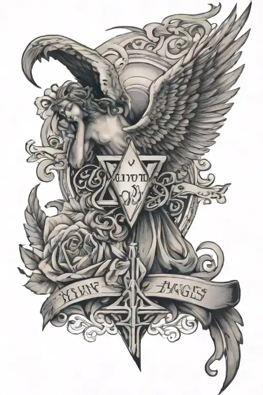 Heaven And Angles With Quote