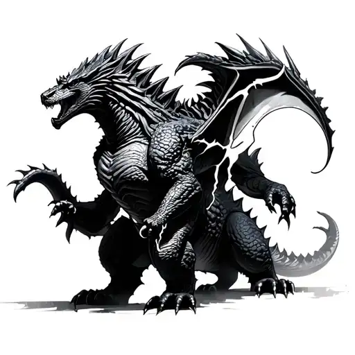 Godzilla And King Ghidorah Lion Lightning