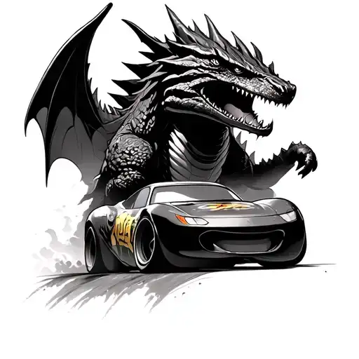 Godzilla And King Ghidorah Lightning Mcqueen