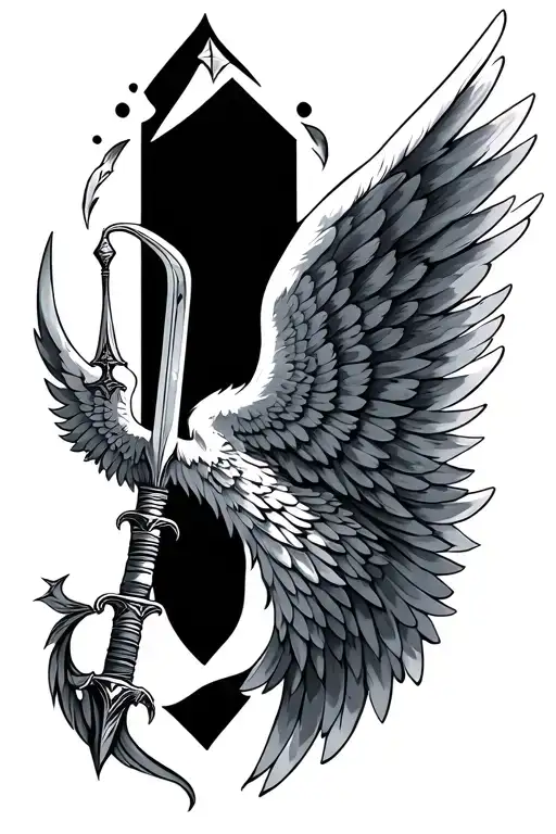 Wings And A Arrow Or Sword