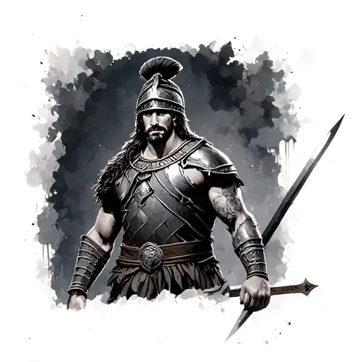 Roman Gladiator Standing Looking