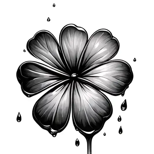 Water Dripping From Leaf Clover