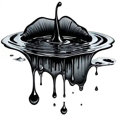 Water Drip Into A Puddle