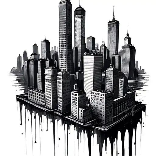 1Of1 Written As The Buildings On A New York Skyline With Buildings