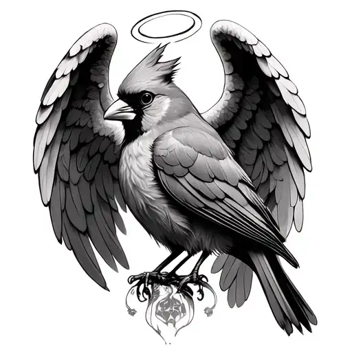 Cardinal With Angel Halo