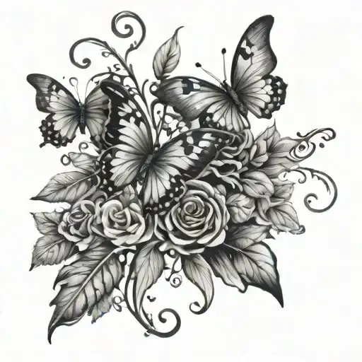 Vine And Butterflies