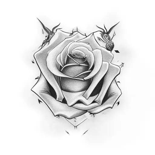 Robin With Rose In Mouth Mens