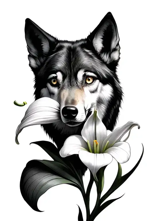 Cala Lilly Flower & Wolf Eyes Staring