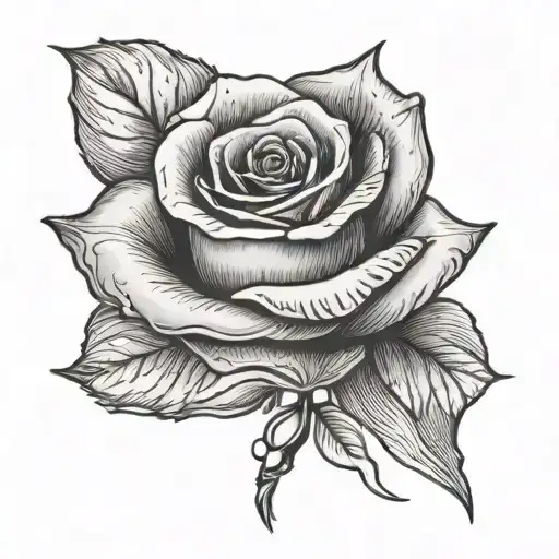 Hand Holding A Rose Made