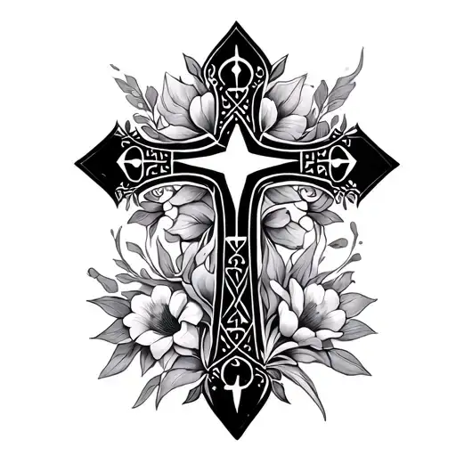 Coptic Cross Floral