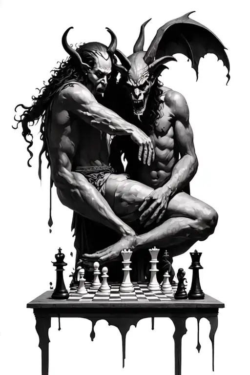 God And Devil Playing Chess