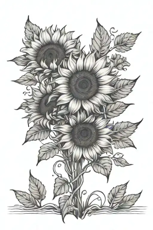 Sunflowers With Dates Of Kids Names