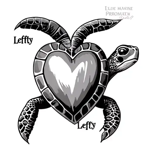 A Heart With A Turtle On It With The Name Lefty
