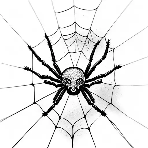 Spider With Skull And Web