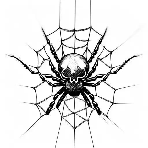 Spider With Skull And Web