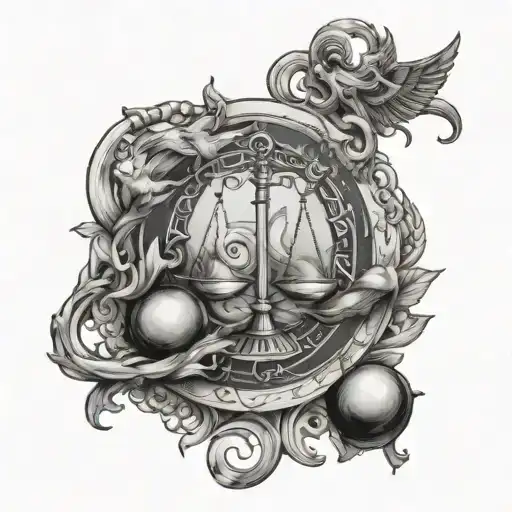 Libra Symbol Intertwined With Scorpio And Pisces Zodiac Sign