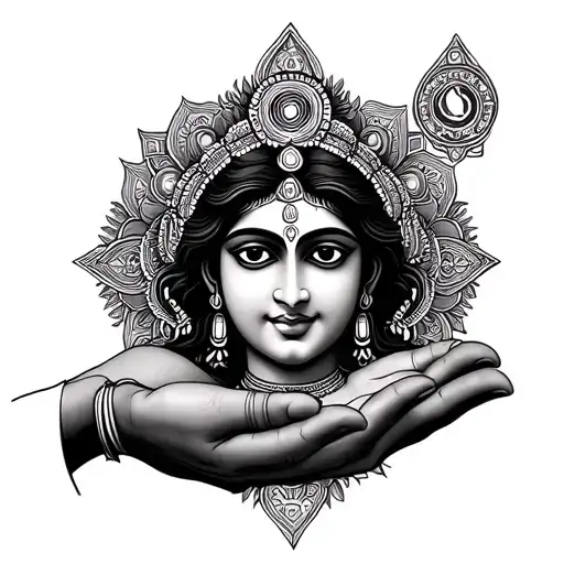 Krishna Hand Holding Shuderson Chakra Symbols