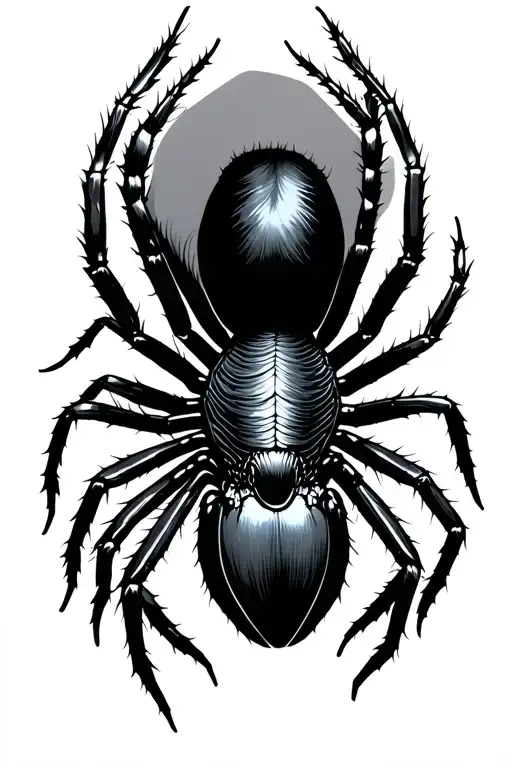 Black Widow Spider On Back