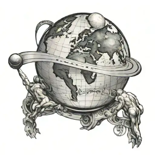 The Atlas Titan Leaning Against A Globe