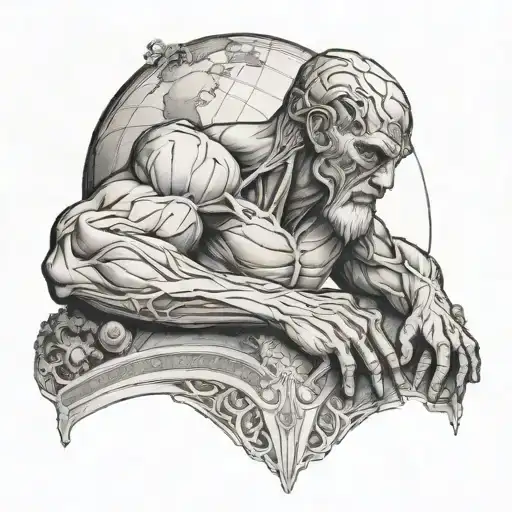 The Atlas Titan Resting Against The Earth