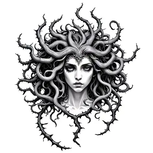 Medusa Gargon And Prickly Vine