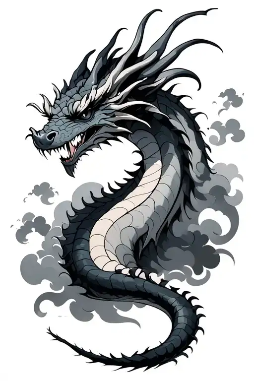 Dragon Fierce With Clouds