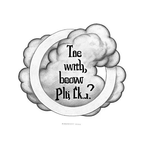 Clouds Surround And Below A Ribbon With The Word Psalm 23 Vs 17 Written On It