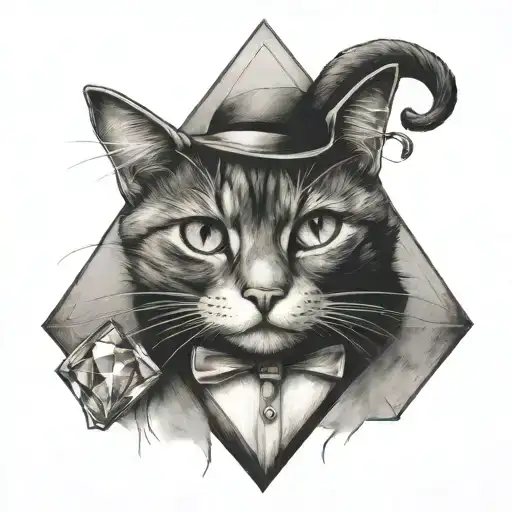 Tuxedo Cat And A Diamond