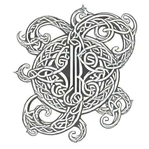 Celtic Inspired Tattoo With The Letters J K Incorporated Into The Celtic Style