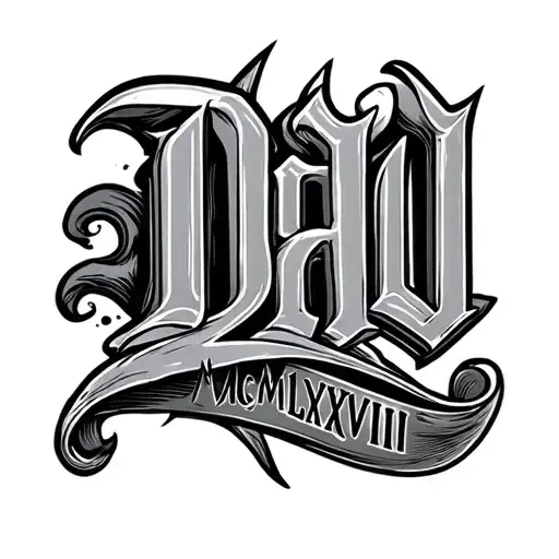 In Text - Dad Mcmlxxviii