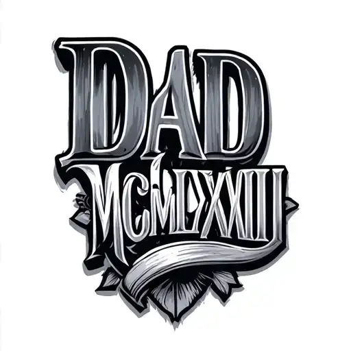 In Text - Dad Mcmlxxviii