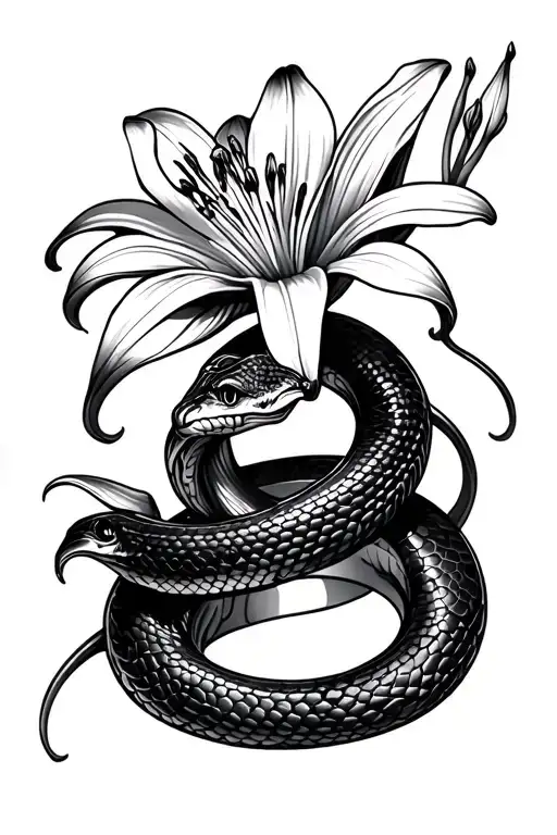 Snake And Lily Rings