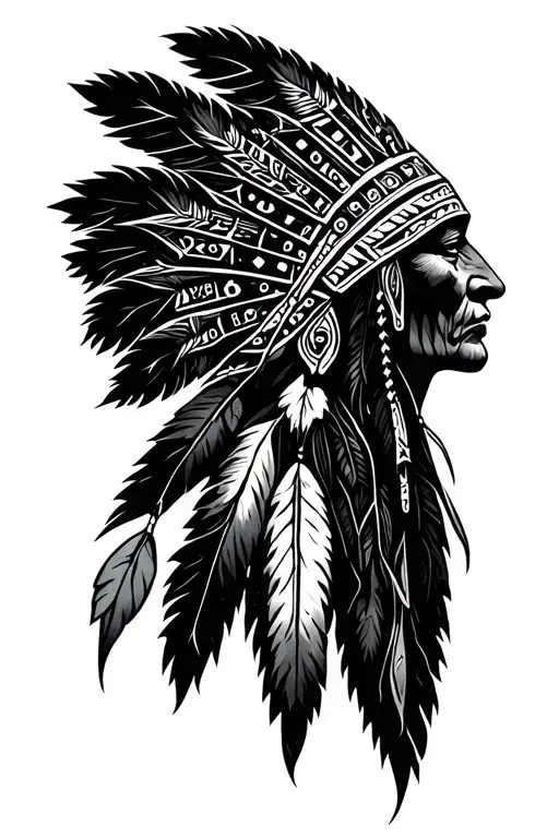 Native American Symbol And Matrix Code Flowing