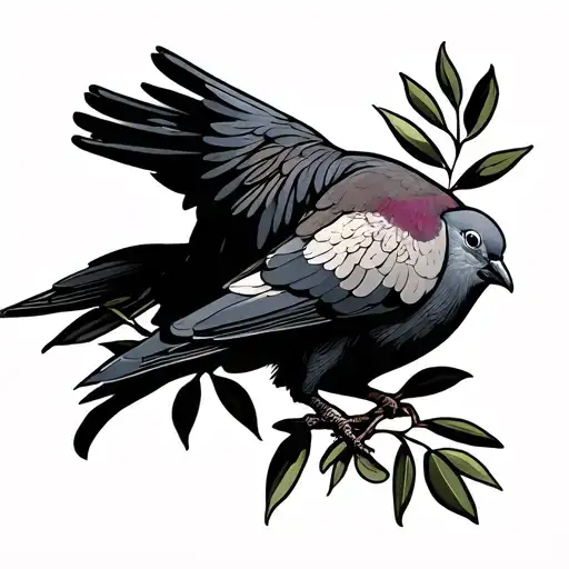 Africa Guinea Dove Carrying An Olive Branch