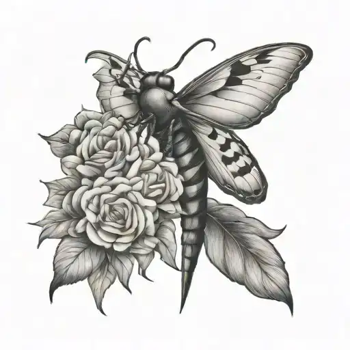 An Ethel Cain Inspired Tattoo With Moth And Snake Elements