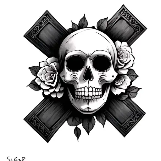 Sugar Skull With Cross