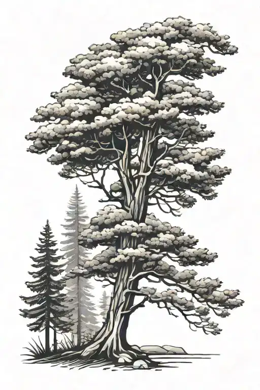 Minimalist Pine Tree Forest Forearm Half Sleeve