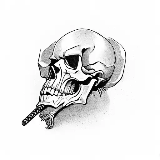 Outlaw Skull Cowboy With Revolver