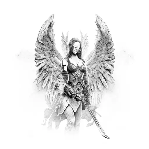 Female Warrior Christian Angel