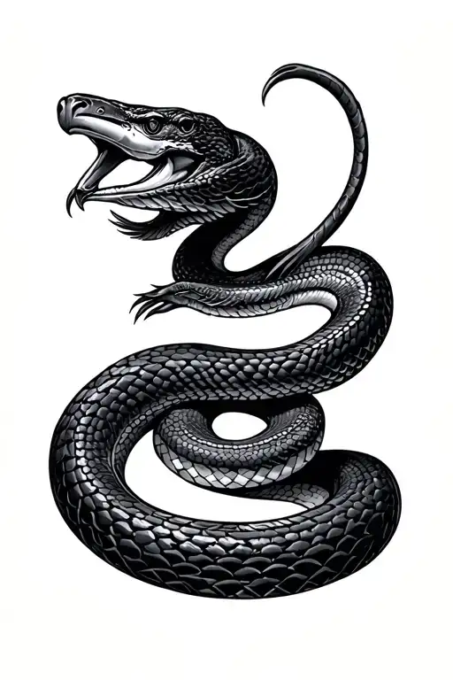 Snake Rolled In A Crane